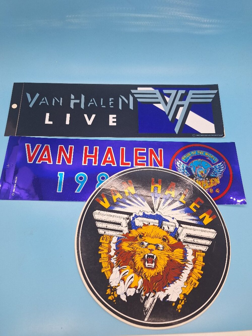 Van Halen Live Set of 3 Bumper Stickers Decals - Tour of the World 1984